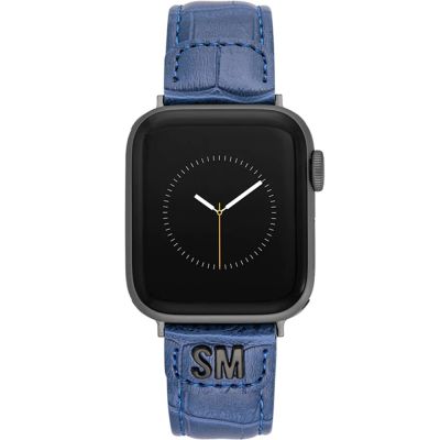 STEVE MADDEN Apple Watch 錶帶  C字皮錶帶-靛藍壓紋皮革質感錶帶