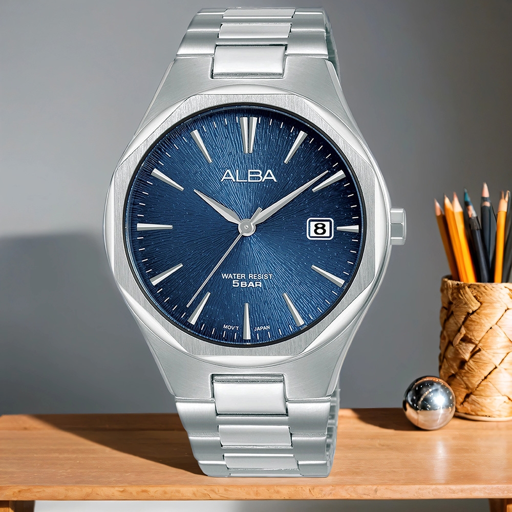 ALBA 雅柏 PRESTIGE 八角時尚手錶 周年慶好禮 送禮首選-40mm (AS9U57X1/VJ42-X370B)