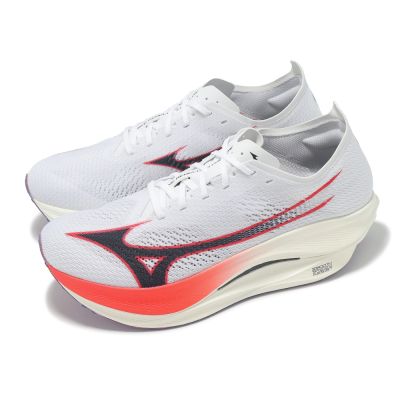 Mizuno 競速跑鞋 Wave Rebellion PRO Low 男鞋 白 紅 碳板 長距離 馬拉松 美津濃 U1GD2540-11