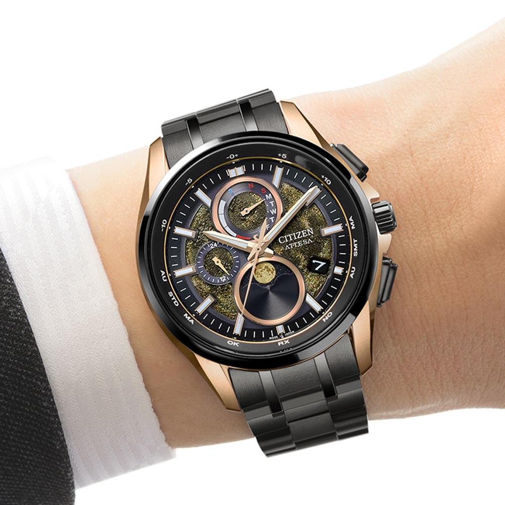 CITIZEN 星辰 GENT'S HAKUTO-R 探月計畫 鈦金屬 光動能電波錶-41.5mm BY1009-64Y