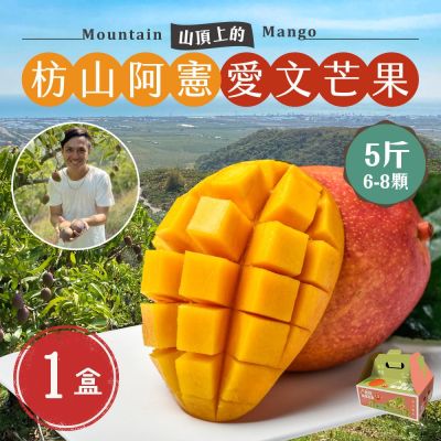【初品果】屏東青農楊忠憲 枋山阿憲愛文芒果禮盒5斤6-8顆x1盒  大果 6/1起陸續開始出貨