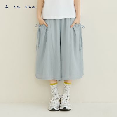 a la sha 波拉熊透格層次綁帶口袋褲裙