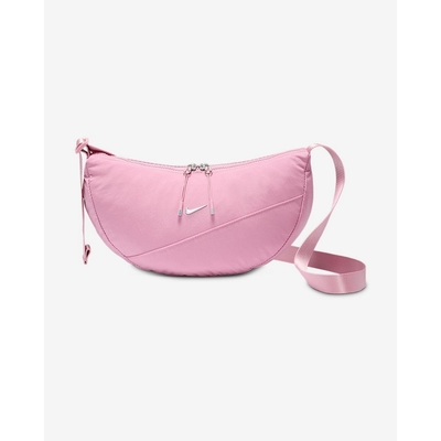 NIKE 耐吉 時尚百搭 日常包 半月包 男女側背包-粉色 NK AURA CRESCENT CROSSBODY-HQ4370699