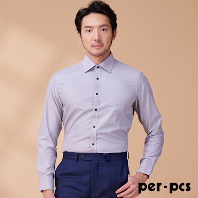 per-pcs 低調別緻修身長袖襯衫(724461)