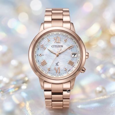 CITIZEN 星辰 xC 台灣限定款 浪滿花嫁 電波腕錶-36mm CB1135-52D