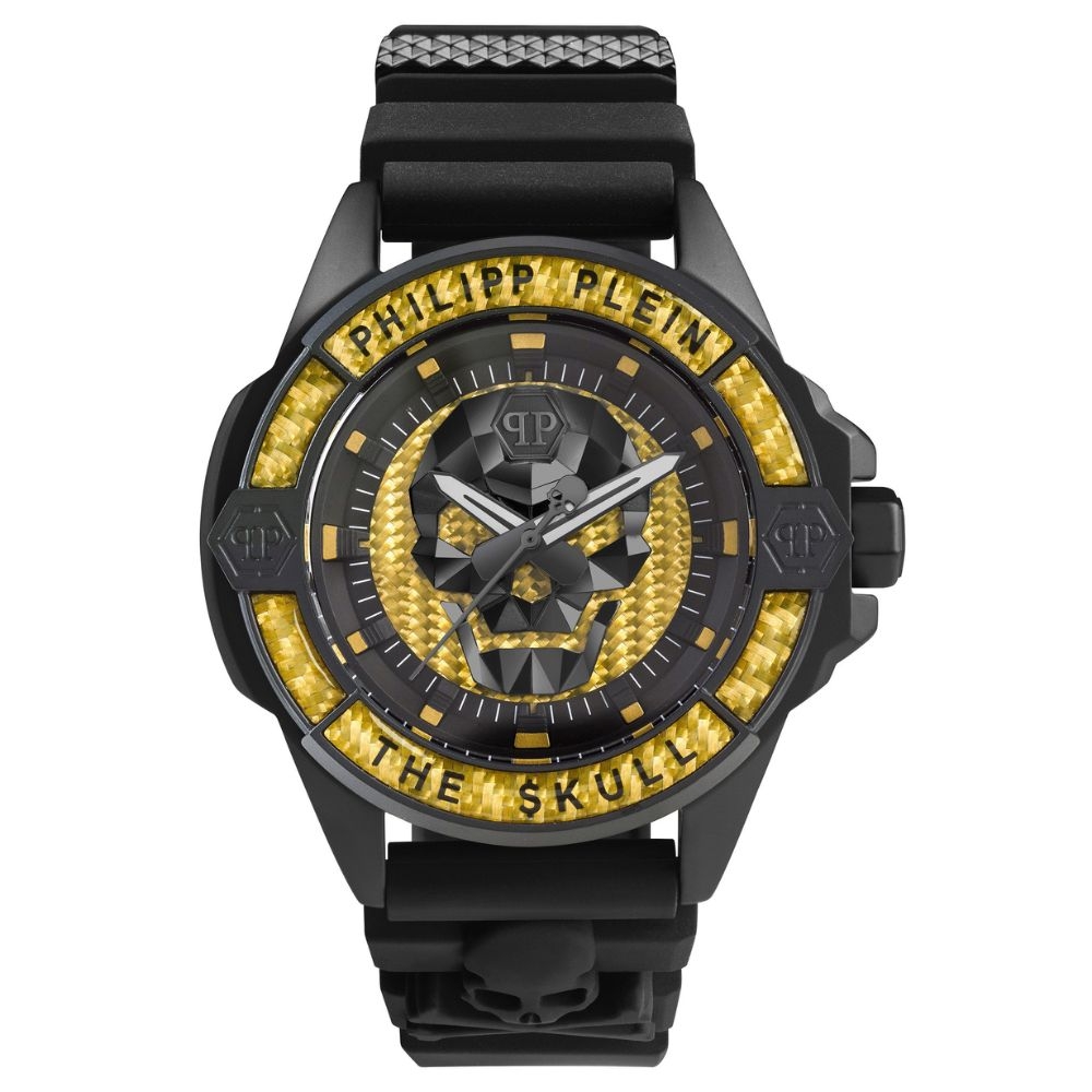 PHILIPP PLEIN THE $KULL CARBON FIBER 骷髏碳纖維錶款 黑 PWAAA1922_44mm