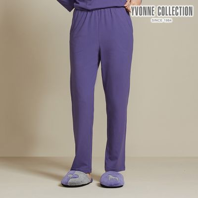 YVONNE 以旺傢飾 素面合身長褲-星光紫（M/L）