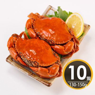 華得水產 熟凍爆蛋紅蟳 10隻(130-150g)