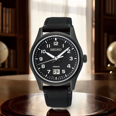 SEIKO 精工 CS系列 大視窗日期腕錶 男錶 女錶-39.5mm黑 6N76-00K0U.SUR571P1