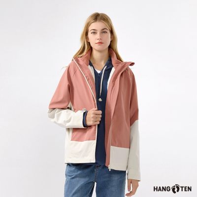 Hang Ten-女裝-抗撕裂TEFLON防潑水三合一外套-赤陶紅