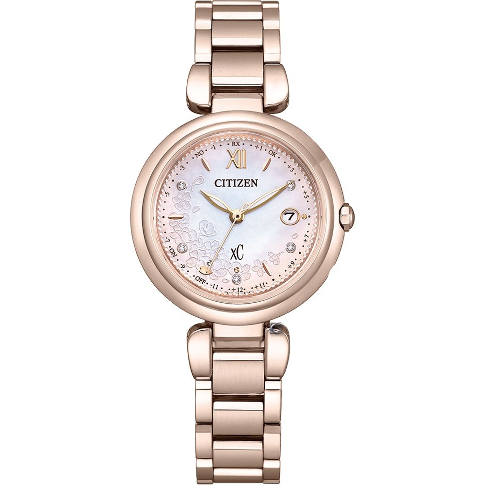 流れ星 CITIZEN 星辰xC系列鈦金屬mizu 春風櫻花限量款腕錶電波錶女錶