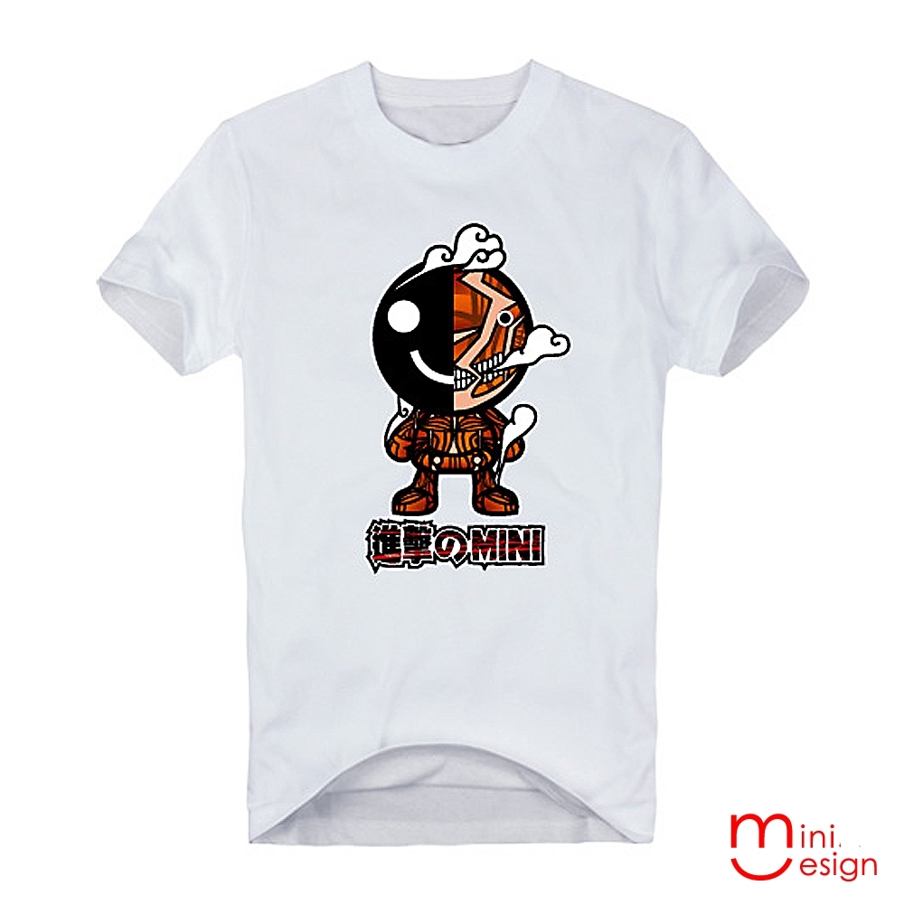 半臉進擊的MINI潮流設計短T 三色-Minidesign (白色)