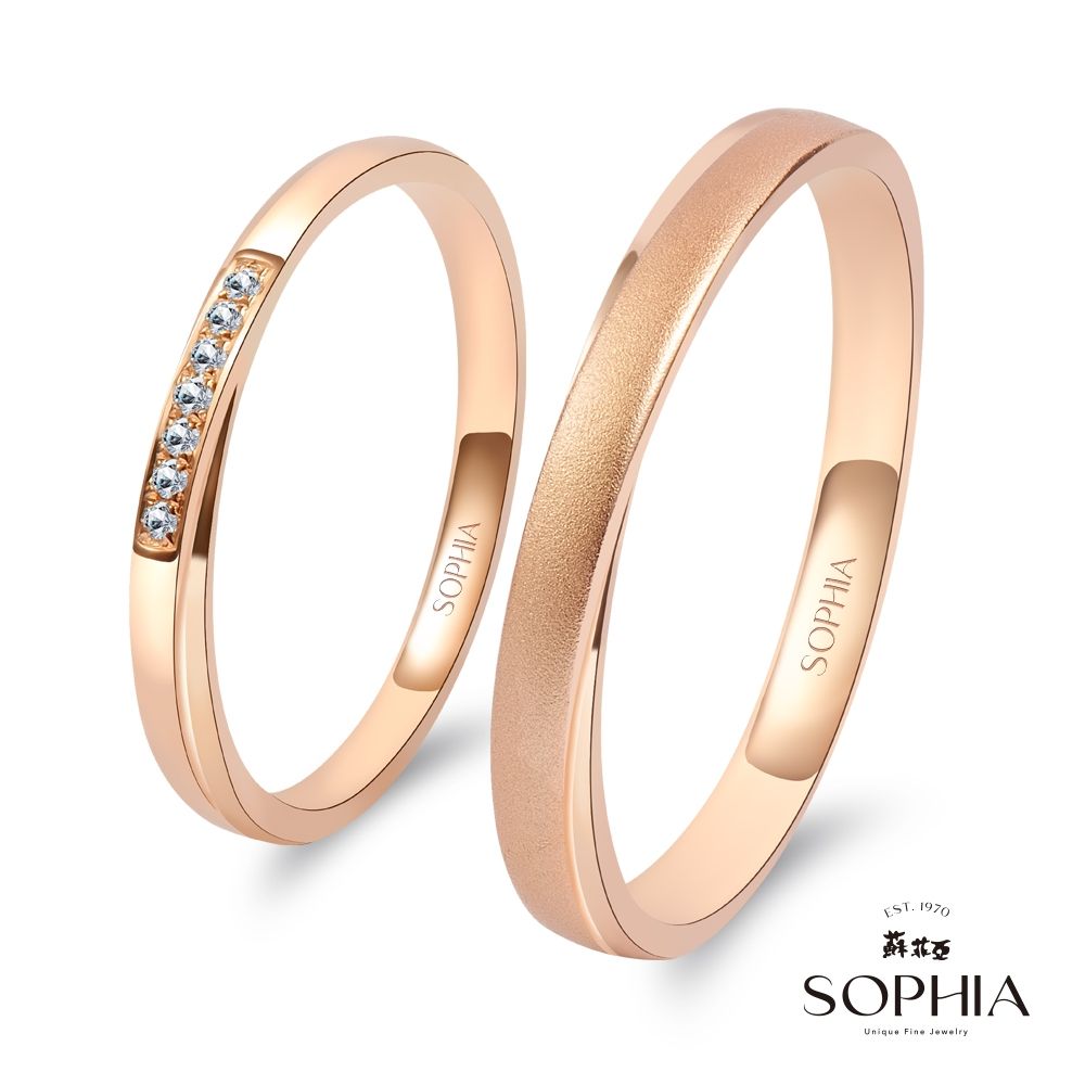 SOPHIA 蘇菲亞珠寶 - 廝守 14K 結婚對戒 情侶對戒 鑽石對戒