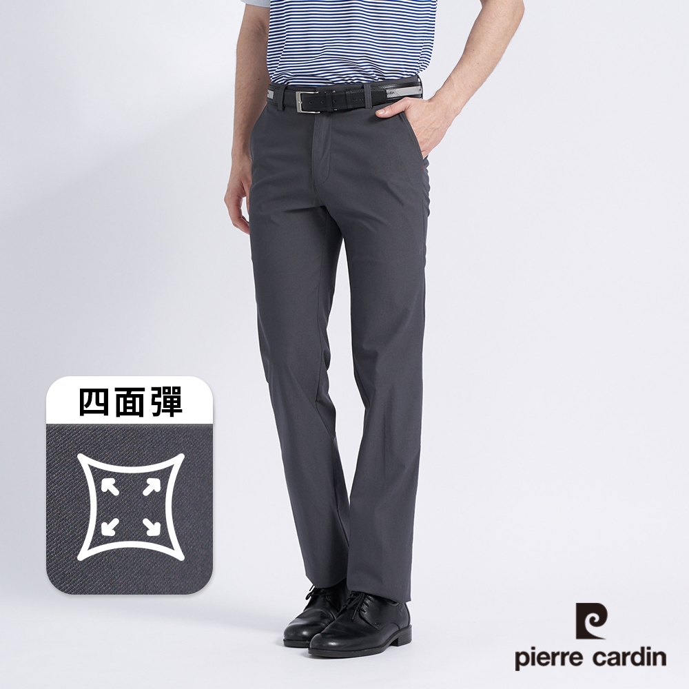 pierre cardin 皮爾卡登 男款 四面彈舒適透氣內伸縮腰頭休閒長褲-灰色(7227881-98) (灰色系)