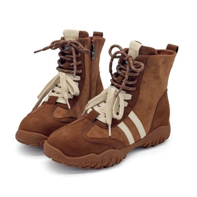 Robinlo 復古機能運動德訓綁帶靴馬汀靴拳擊靴 SANYA 焦糖奶霜