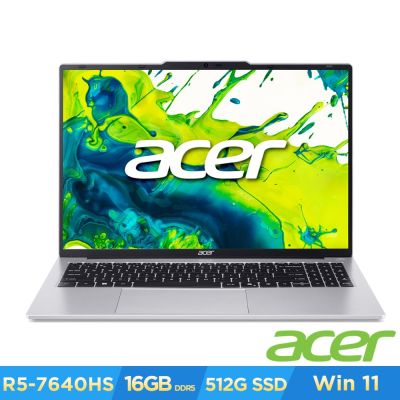 Acer 宏碁 Aspire Lite AL16-62P-R1N9 16吋筆電(R5-7640HS/16G/512G/Win11H)