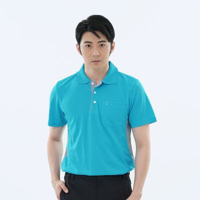 【遊遍天下】MIT臺灣製男款抗UV吸濕排汗機能POLO衫 GS1056淺藍M-5L大尺碼