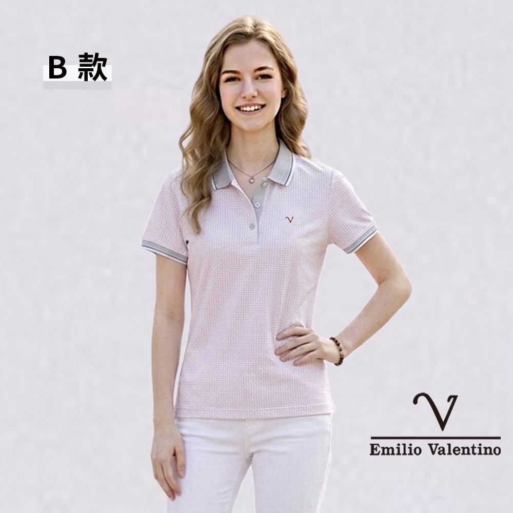 Emilio Valentino 范倫鐵諾 男女款 短袖POLO衫 商務休閒 男 女上衣 吸濕排汗 涼爽透氣 口袋 MIT(多款選) (B款)