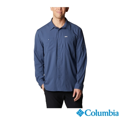 Columbia 哥倫比亞 男款-UPF50快排長袖襯衫-墨藍 UAE16830IB/IF