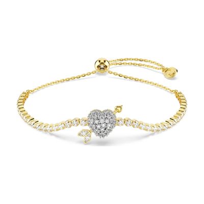 SWAROVSKI 施華洛世奇 Idyllia 邱比特之箭心形手鍊 寵愛媽媽 送禮推薦-金 5744061