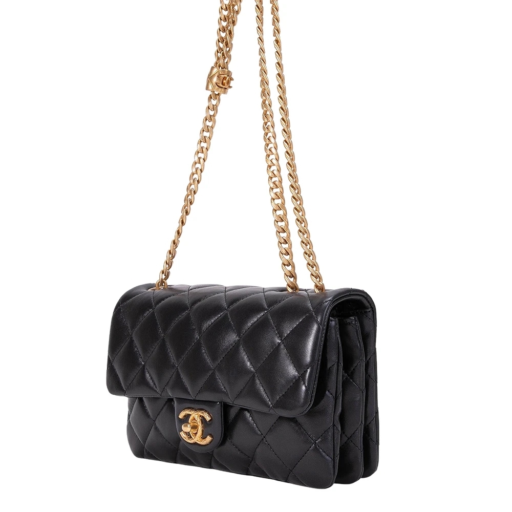 CHANEL 小物 CHANEL タッセル付きリザードチェーンショルダーバッグ （staff