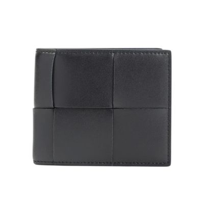 BOTTEGA VENETA 寶緹嘉 BV Cassette Bifold 雙色 牛皮 經典大編織 短夾 卡夾 皮夾 夜色 藍色 743004