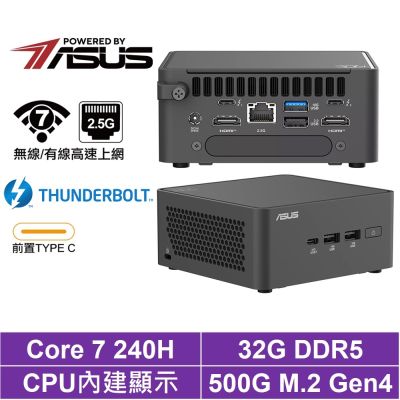 ASUS 華碩 Core 7 十核{英仙座SA1B}迷你電腦(240H/32G/500GB M.2 Gen4)