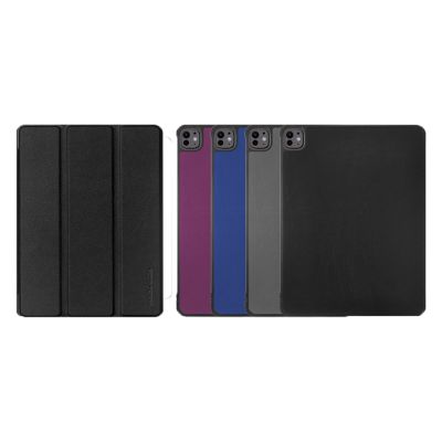 Metal-Slim Apple iPad Pro (M5) 11吋 2025 高仿小牛皮三折立架式保護皮套