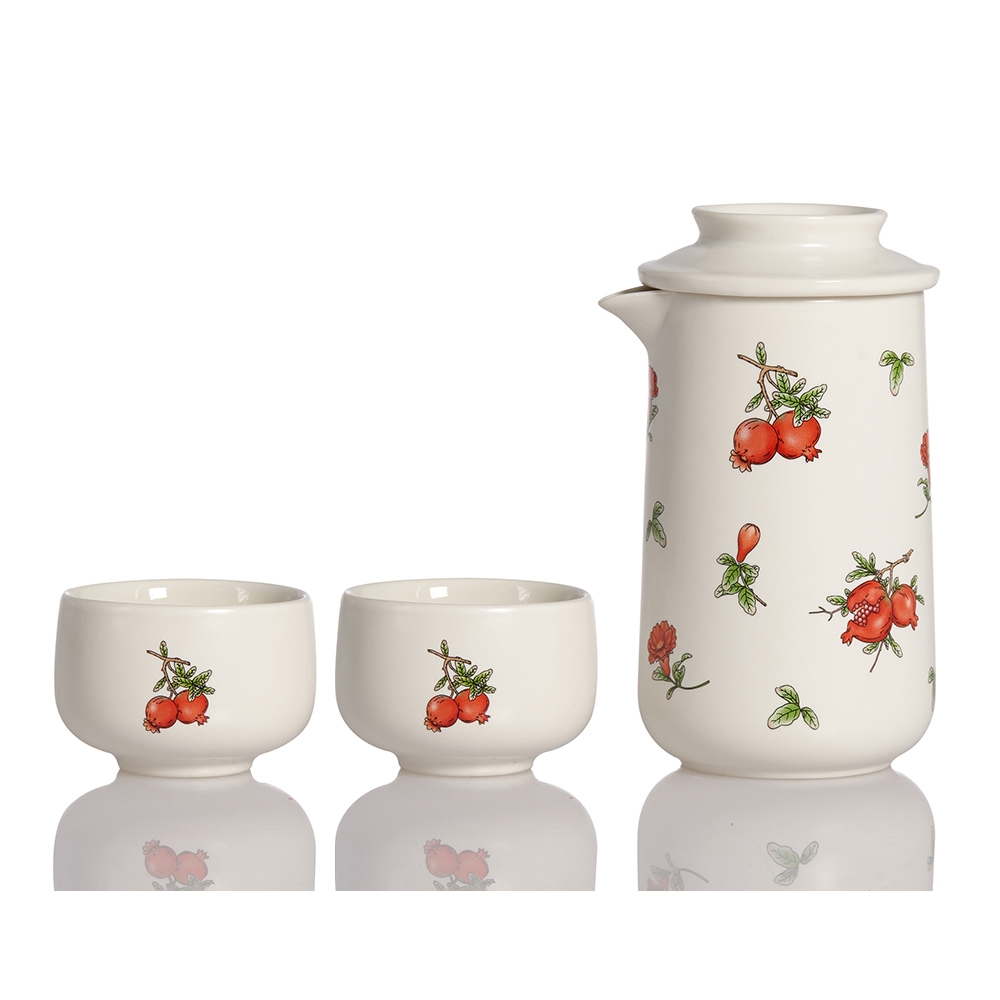 乾唐軒活瓷 石榴花開泡茶器 / 一壺+二杯 / 3色