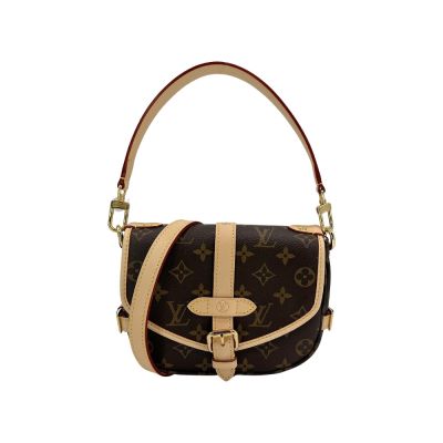 LOUIS VUITTON路易威登 Louis Vuitton LV路易威登 展示品 Saumur BB 帆布兩用馬鞍包(M46740-咖)