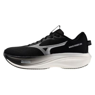 Mizuno 美津濃 Wave Rider 30 [J1GU262181] 男 慢跑鞋 超寬楦 支撐 緩震 黑 白