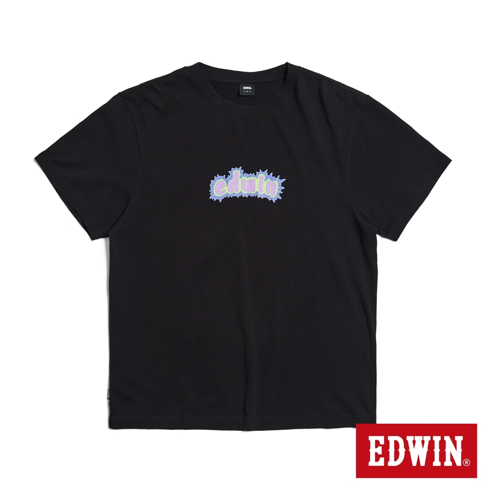 EDWIN 男裝 超能光波寬版短袖T恤-黑色