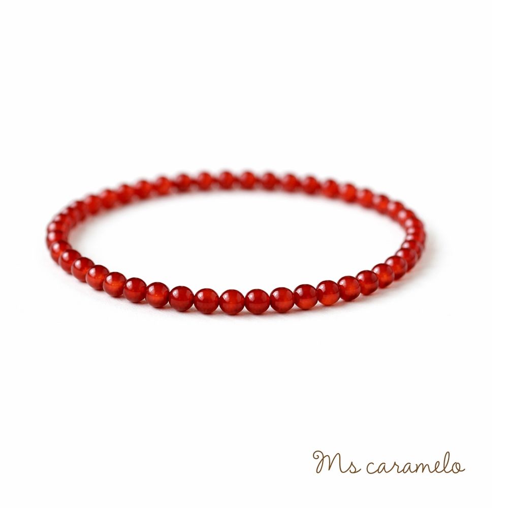 【焦糖小姐 Ms caramelo】 4mm天然紅瑪瑙手鍊
