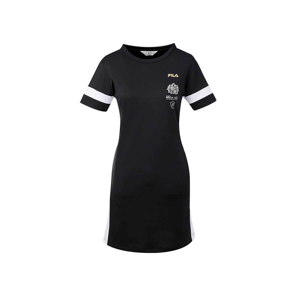 FILA 女針織洋裝-黑色 5DRA-1742-BK