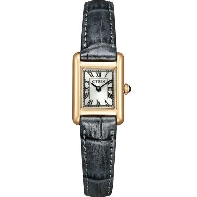 CITIZEN 星辰 LADY S 限量 光動能 復古優雅 方形腕錶 情人 禮物 EG2799-18W
