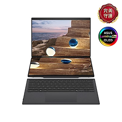 ASUS UX8407AA 14吋 3K雙螢幕觸控 AI筆電 (Ultra X9 388H/32GB/1TB SSD/莫赫灰/Zenbook Duo)