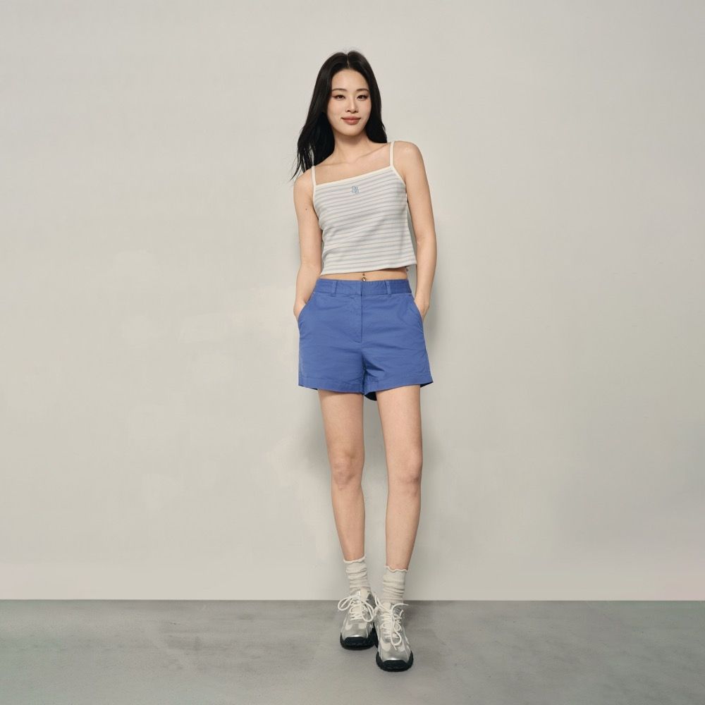 GIORDANO 韓國同款 女裝彈力棉中腰休閒短褲【多色任選】 (96 卡普里藍)