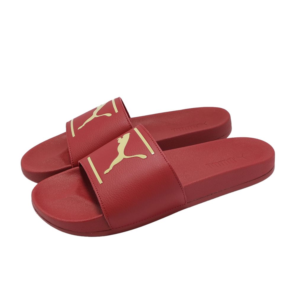 Puma 拖鞋 Leadcat FTR Comfort 男鞋 紅 黃 皮革 柔軟 380673-18