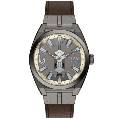 FOSSIL x Star Wars 星際大戰聯名 Mandalorian曼達洛人 貝斯卡鋼限量手錶 618質感盛典 送禮首選-42mm LE1245SET