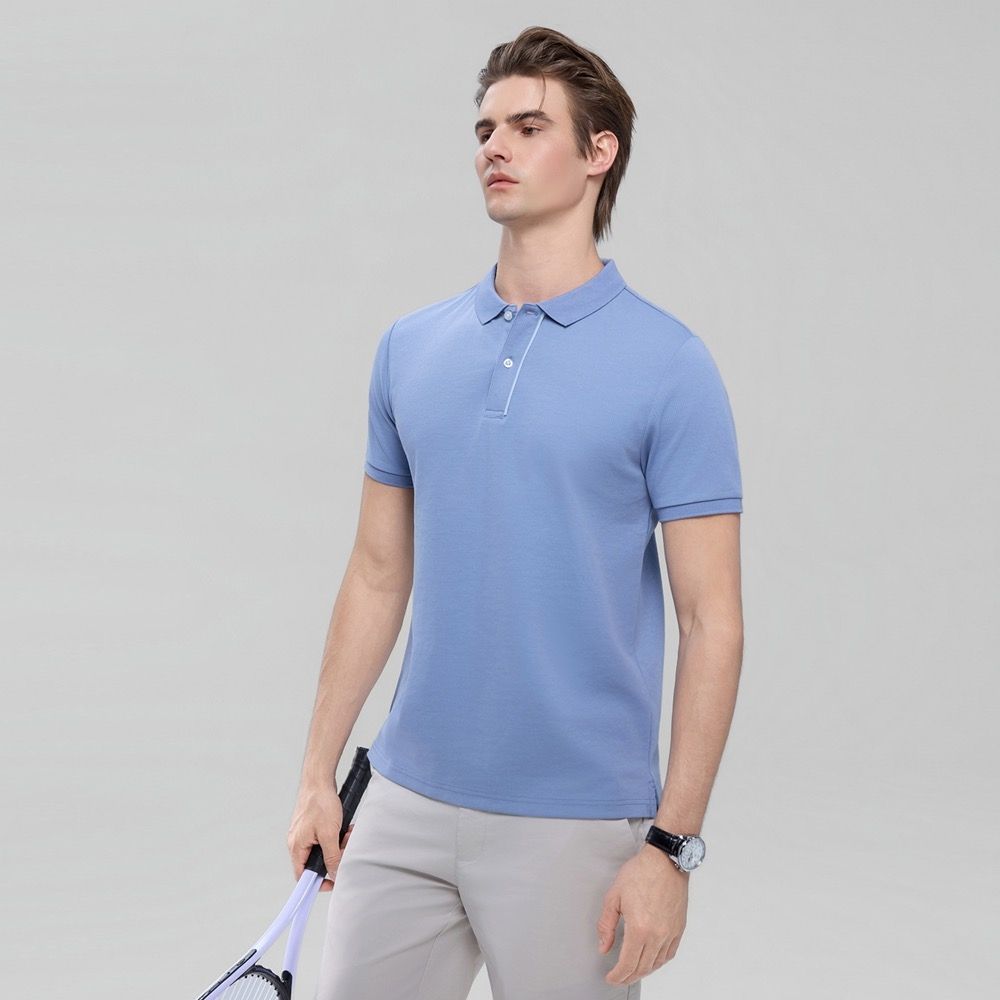GIORDANO 男裝涼感抗UV短袖POLO衫【多色任選】 (29 對流層藍)