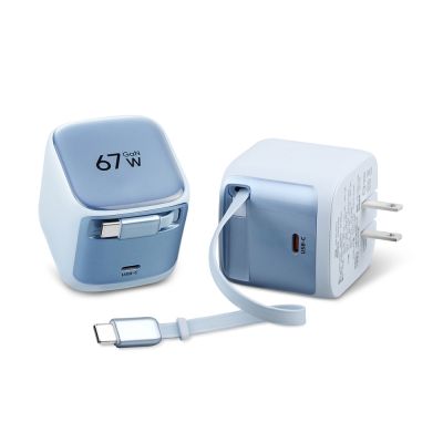aibo GaN氮化鎵67W 自帶Type-C伸縮線 快充充電器