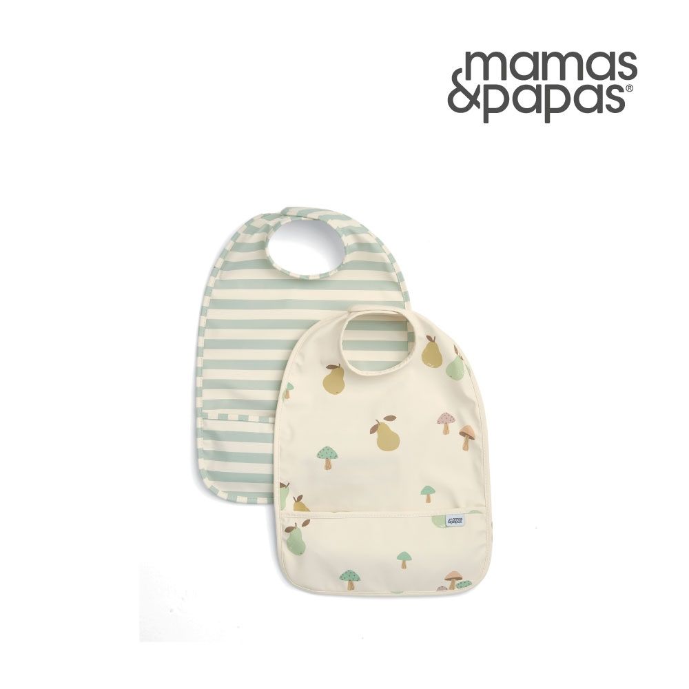 Mamas&Papas 綠野青梨-口袋圍兜(2入)