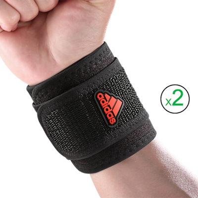 adidas 高機能加強型運動護腕 2入(MB0222 護腕 運動護腕 護手腕)