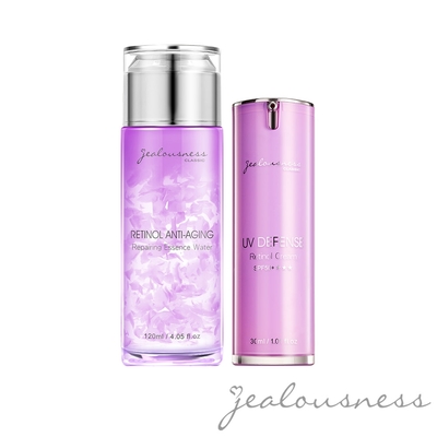 Jealousness婕洛妮絲 鳶尾花A醇防曬素顏霜SPF50+★★★30ml+鳶尾花A醇煥膚化妝水120ml