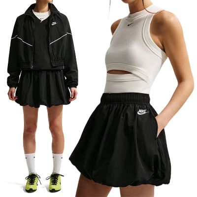 Nike As W Nsw Bubble Skirt 裙 女款 黑色 寬鬆 泡泡裙 IQ0062-010