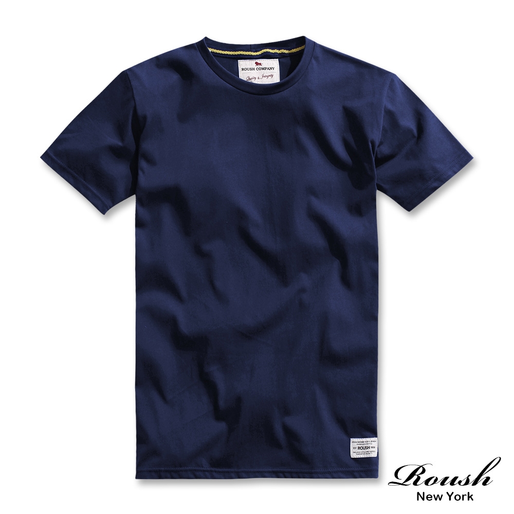 Roush 水洗棉素面圓領短TEE(611002) (丈青)