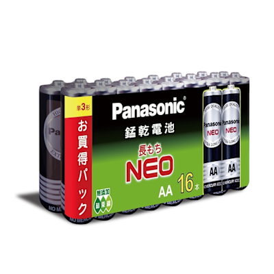 Panasonic NEO 黑色錳乾電池 碳鋅電池3號/4號-16入組