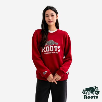 Roots女裝- HERITAGE 圓領上衣 -紅色