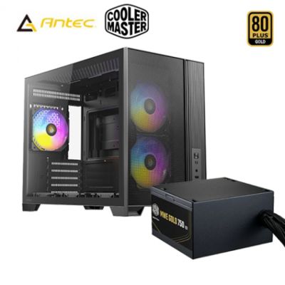 【新春強檔】Antec 安鈦克 FLUX M 玻璃透側機殼+酷碼 MWE Gold V3 750W 金牌