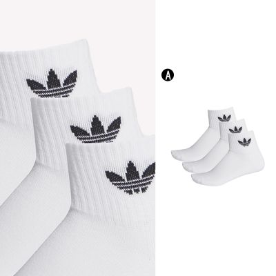 【Adidas 愛迪達】延續款 MID ANKLE SCK 運動短襪 腳踝襪 三雙入 男女 A-FT8529